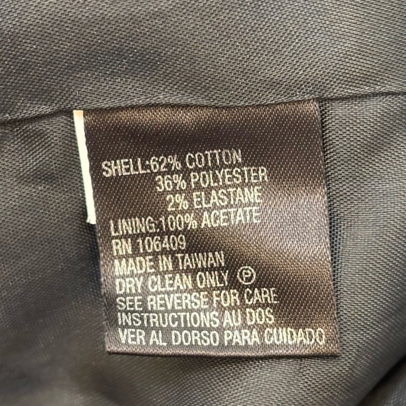 Tahari Stretch Denim Blazer Dark Wash Two Button Indigo Blue Academia Office 6 - Picture 11 of 11